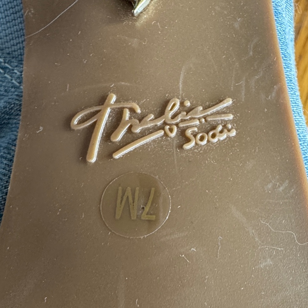 Thalia Sodi Light Blue Denim Open-Toe Stiletto Mules - Like NEW! - Picture 9 of 12